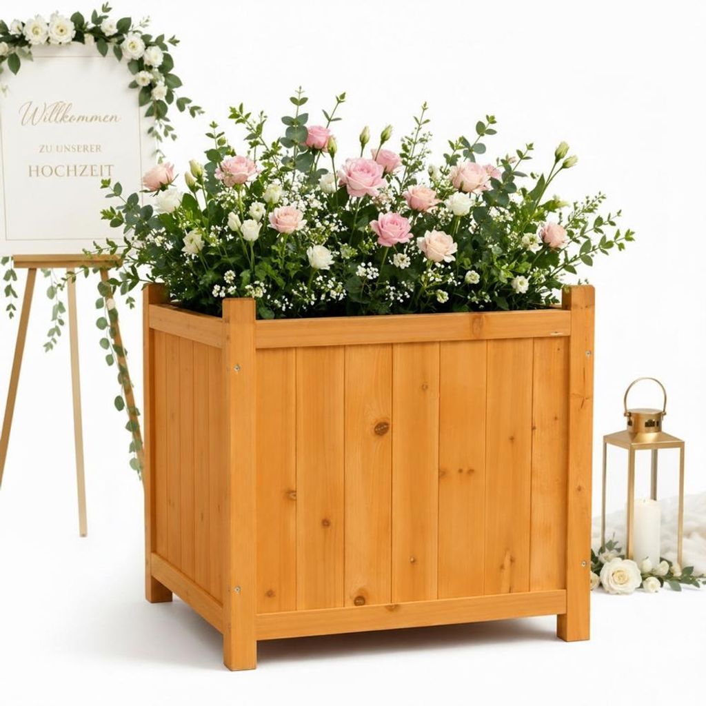 Mucola Bac à fleurs en bois Jardinière 50x50 cm Bac à Image du produit 