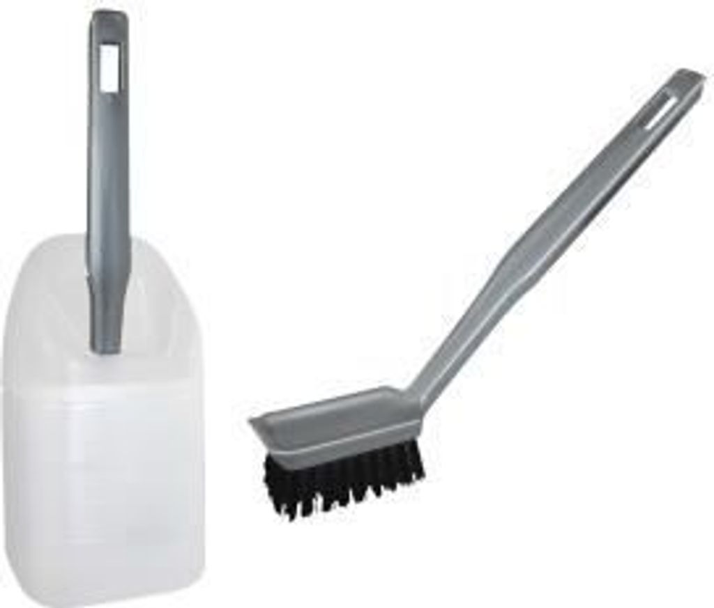 WC Bürste Toilettenbürste Klobürste WC Toilette Wohnwagen Wohnmobil Camping mit Halter grau/weiß