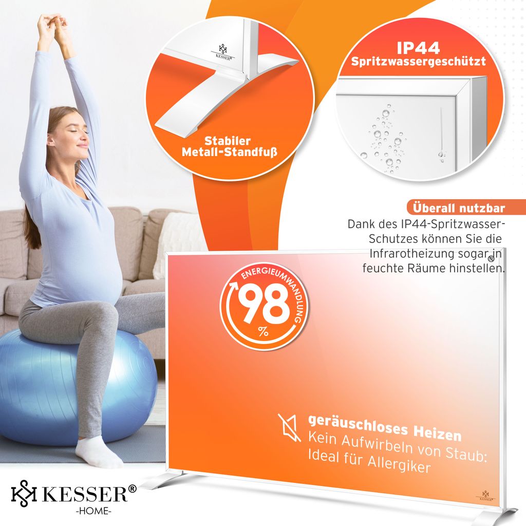 KESSER® Infrarotheizung Energiesparend Infrarot 2in1 Produktbild 6