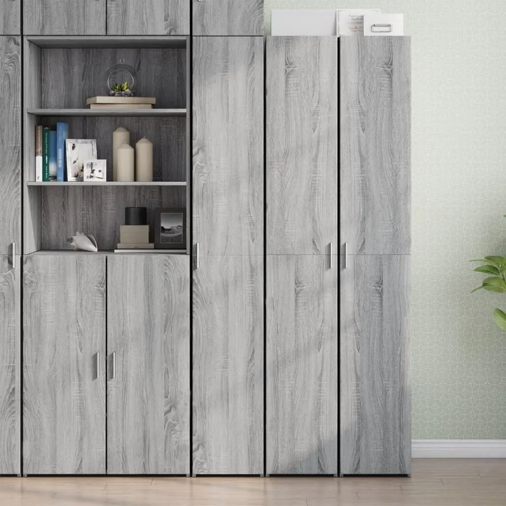 Credenza vidaXL Grigio Sonoma 185cm | Colonna Multiuso per Piccoli Spazi