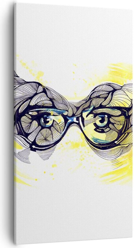 Bild auf Leinwand - Leinwandbild - Person Auge Schatten Dekoration - 55x100cm - Wand Bild - Wanddeko - Leinwanddruck - Bilder - Kunstdruck - Leinwa...
