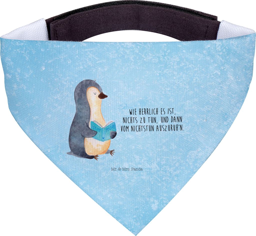 Mr. & Mrs. Panda Tuch Pinguin Buch - Eisblau - Geschenk, Halstuch Für Hunde, Hund, Pinguine, Hunde-Halstuch, Urlaub, Ferien