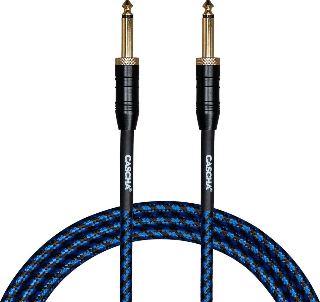 Cascha Professional Line Guitar Cable Tweed Blue 3 m Rovný Obrázok produktu 