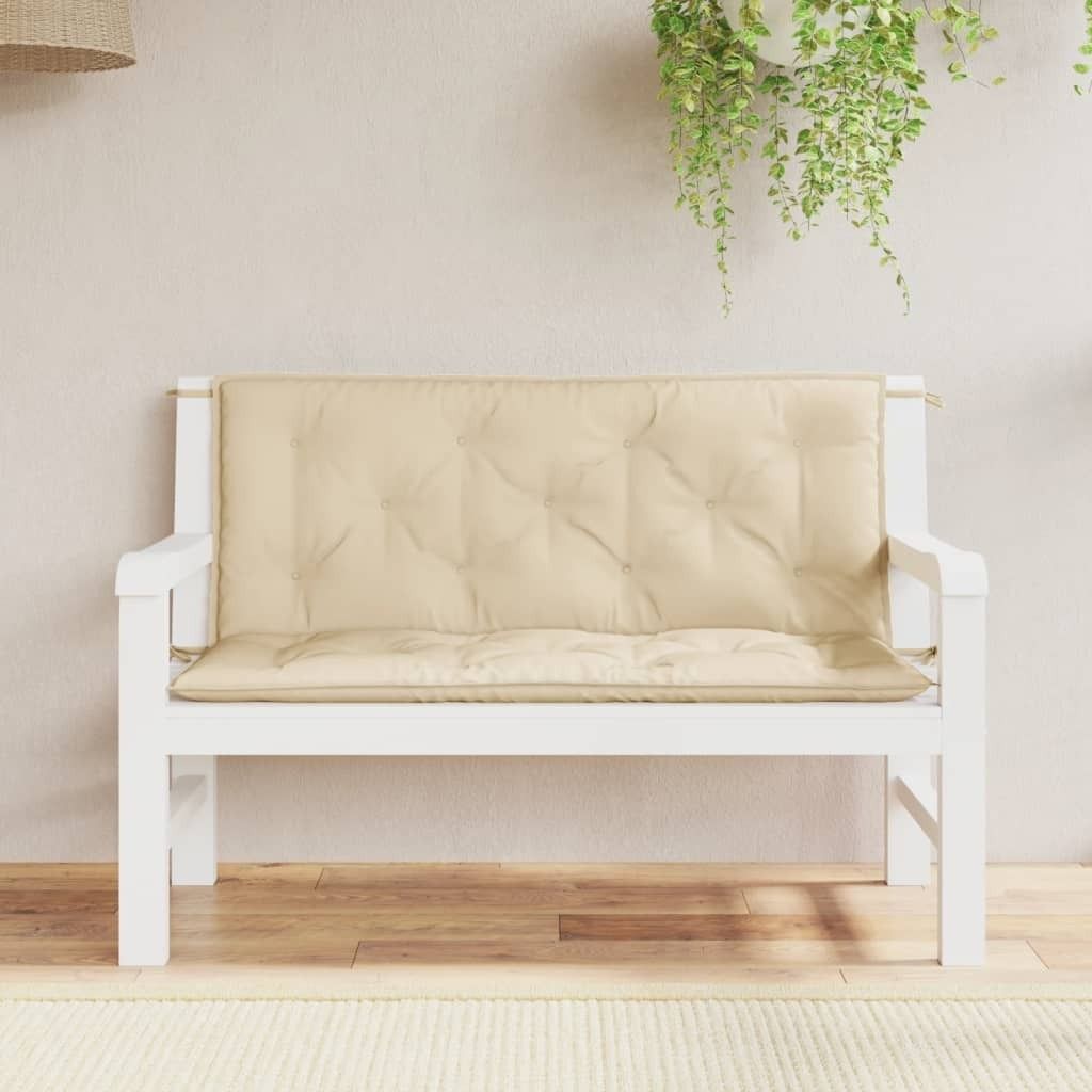 Möbel Gartenbank-Auflage Beige 120x(50+50)x7 cm Oxford-Gewebe - Gartenmöbelauflagen 315007