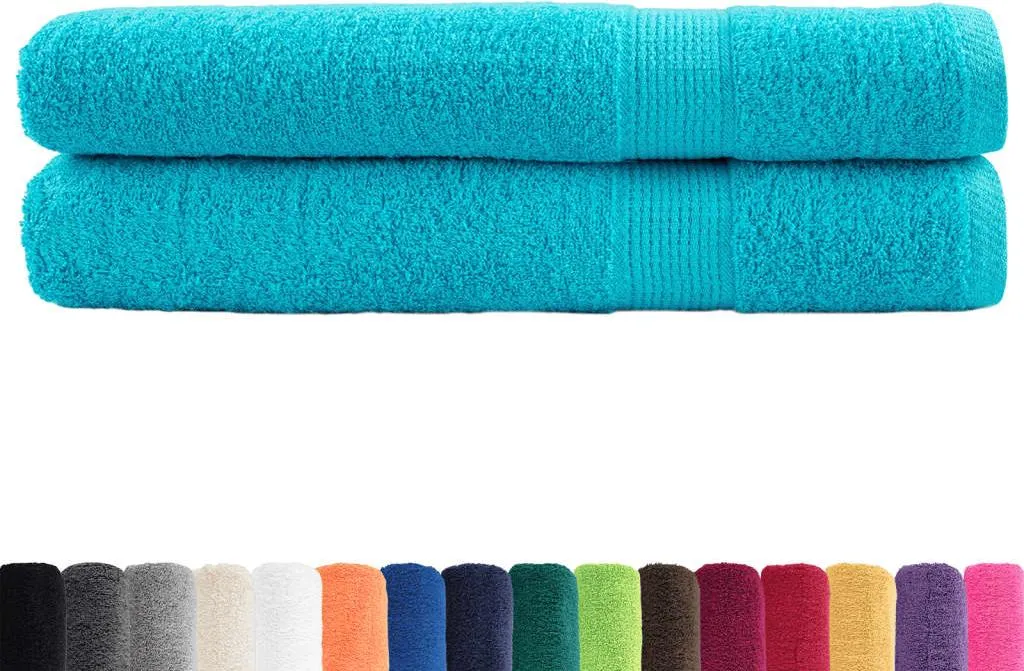vidaXL Serviettes Premium SOLUND Turquoise 100x200 cm 600 g/m² Lot de 2