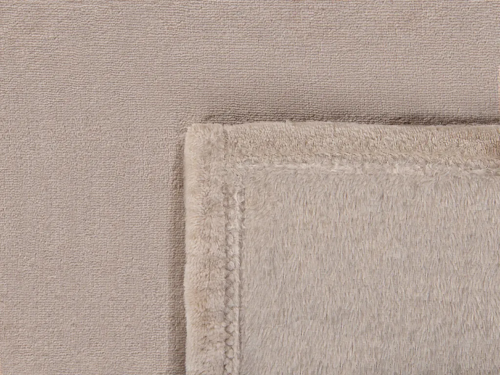 Couverture à Poils Souples Beige 150x200 - Plaid en Polyester Durable
