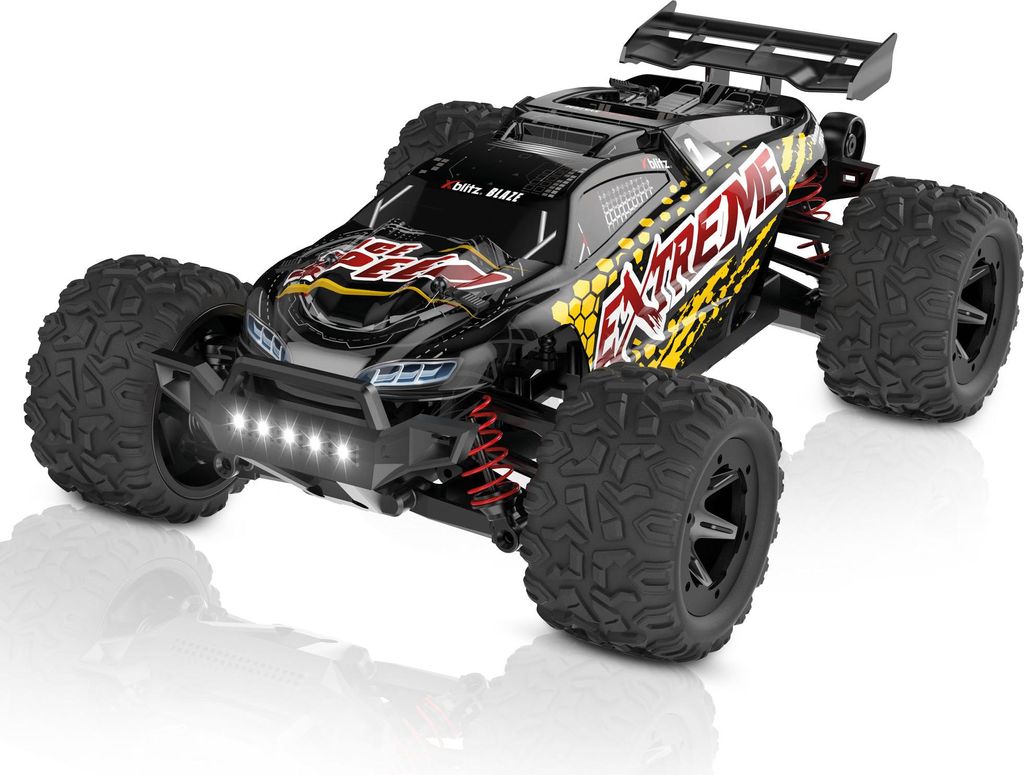 Xblitz Blaze RC Auto 1:16 – 60 Min. Fahrzeit, 4WD, 45 km/h, 2 Akkus, LED Licht, Doppel-Differential, ferngesteuertes Offroad Auto für Kinder & E...