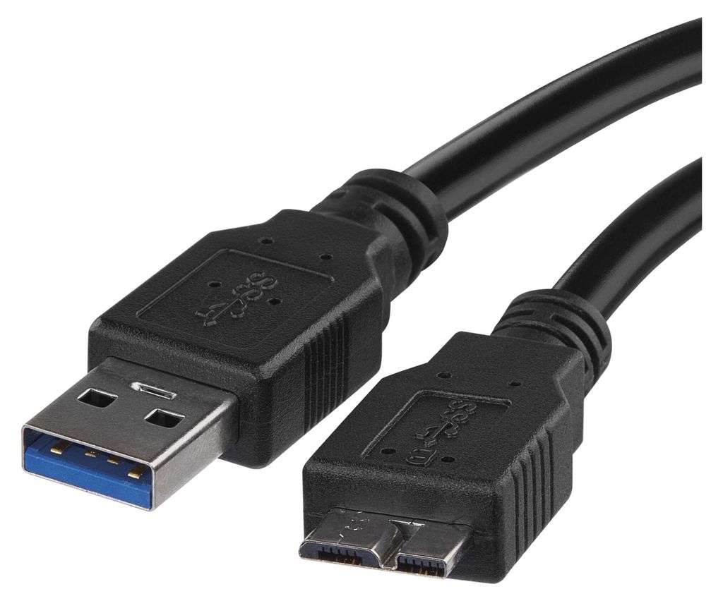 EMOS Festplattenkabel 3.0 Micro USB auf USB, 5 Gbit/s, USB HDD Kabel, Datenkabel, Ladekabel, USB Micro B Stecker auf A Stecker, 1 m, schwarz, S70203