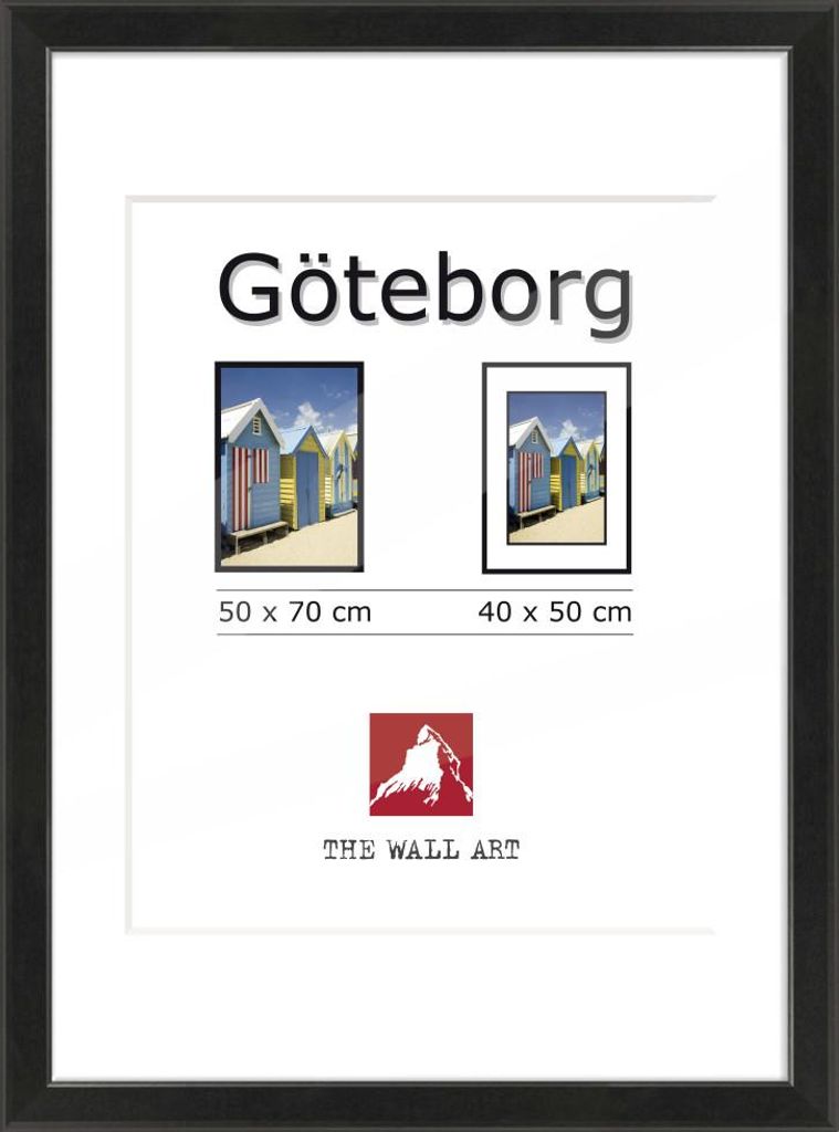 Bilderrahmen Holz Göteborg schwarz 50 x 70 cm