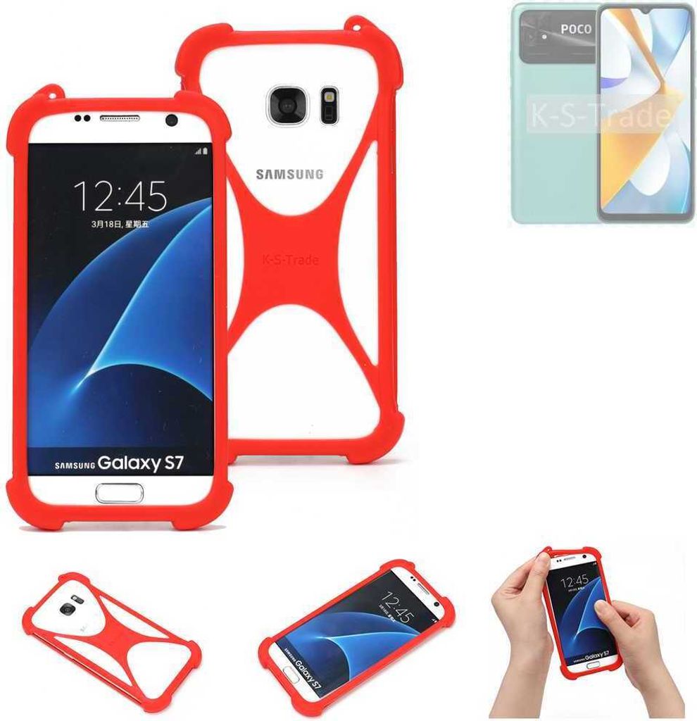 K-S-Trade Handy-Hülle kompatibel mit POCO C40 Schutz-Hülle Bumper Silikon Schutz Hülle Cover Case Silikoncase Silikonbumper TPU Softcase