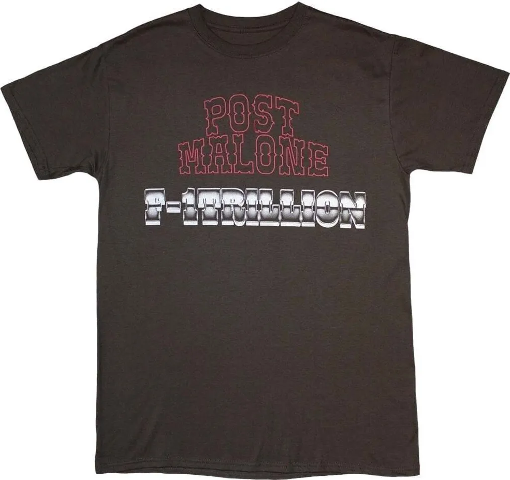 T-shirt Gris Post Malone F-1 Trillion en Coton pour Fan Taille M