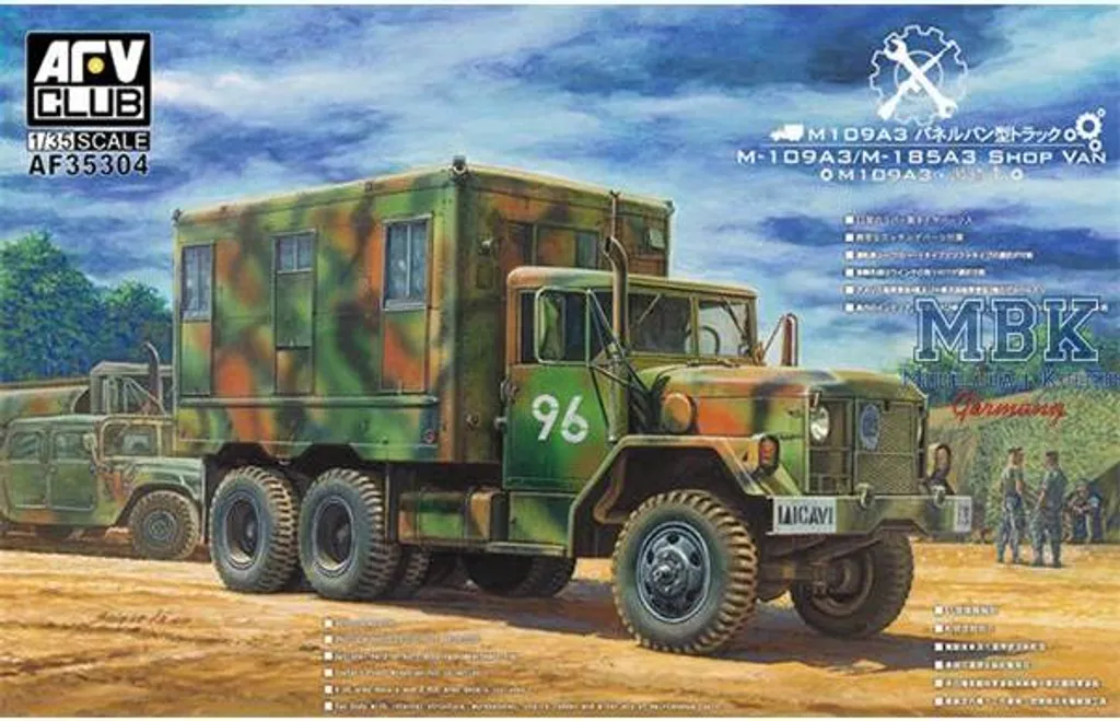 M109A3 2,5t 6x6 Shop Van AFV Club AFV35304 avec Châssis Détaillé