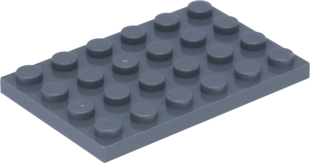 A dark gray LEGO base plate with studs.