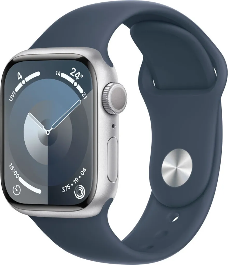 Montre connectée Apple Watch Series 9 45mm Argent et Bracelet Bleu Sport