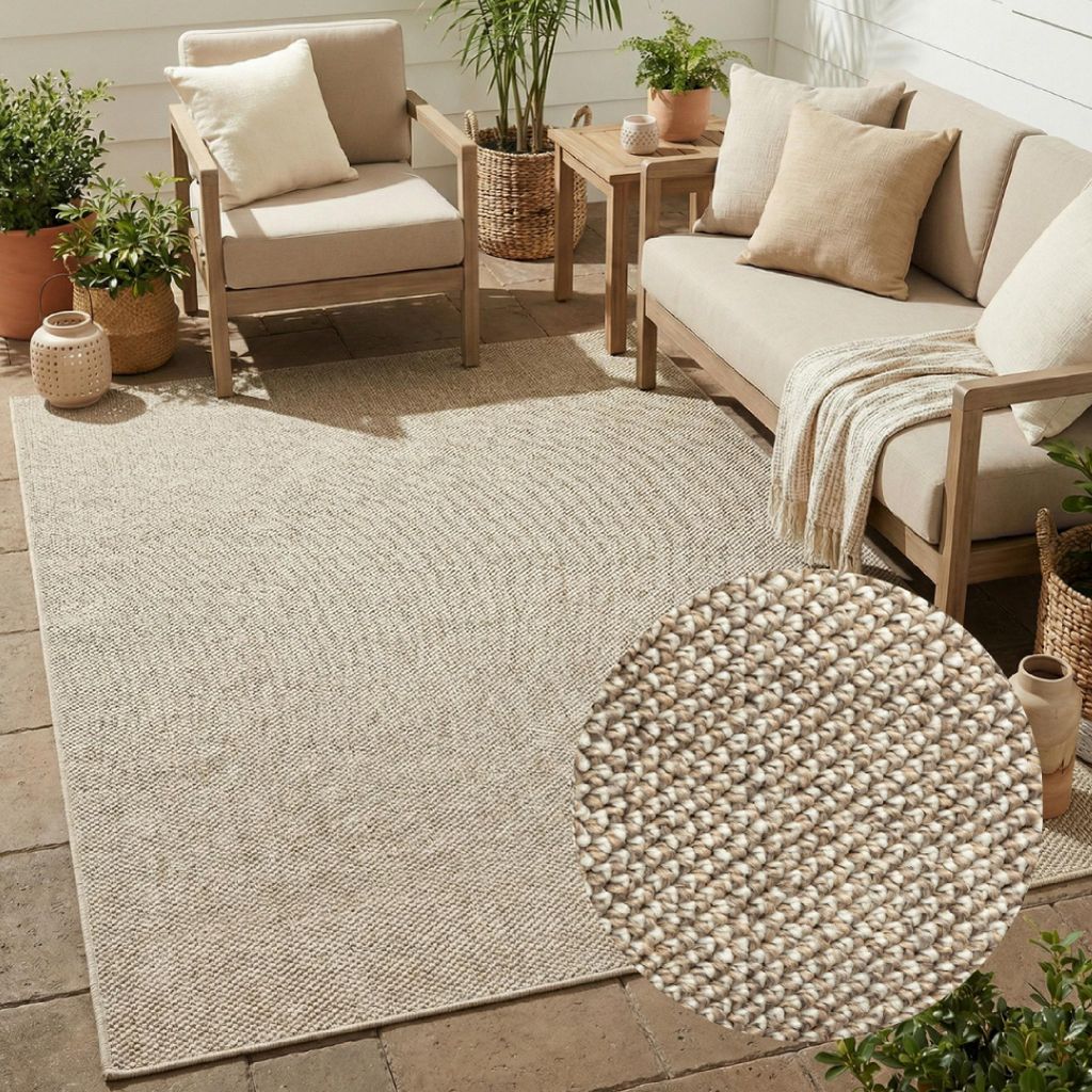 Tapiso Teppich CALMA In- & Outdoor Braun Balkon Produktbild 