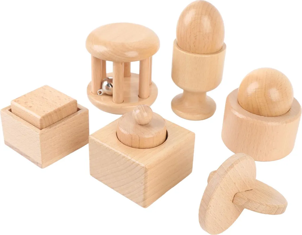 Jouets d'éveil en bois naturel hochets sensoriels pour nouveau-nés Lot
