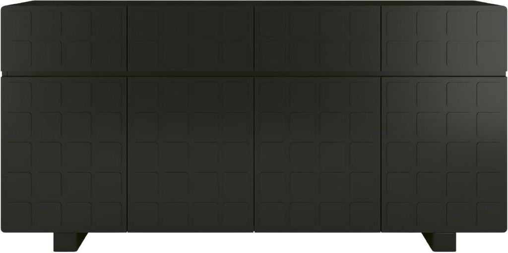 CUBO LONG Kommode 3D mit dekorierter Front / 4 Schubladen / 4 Türen / 169 cm / Schwarz