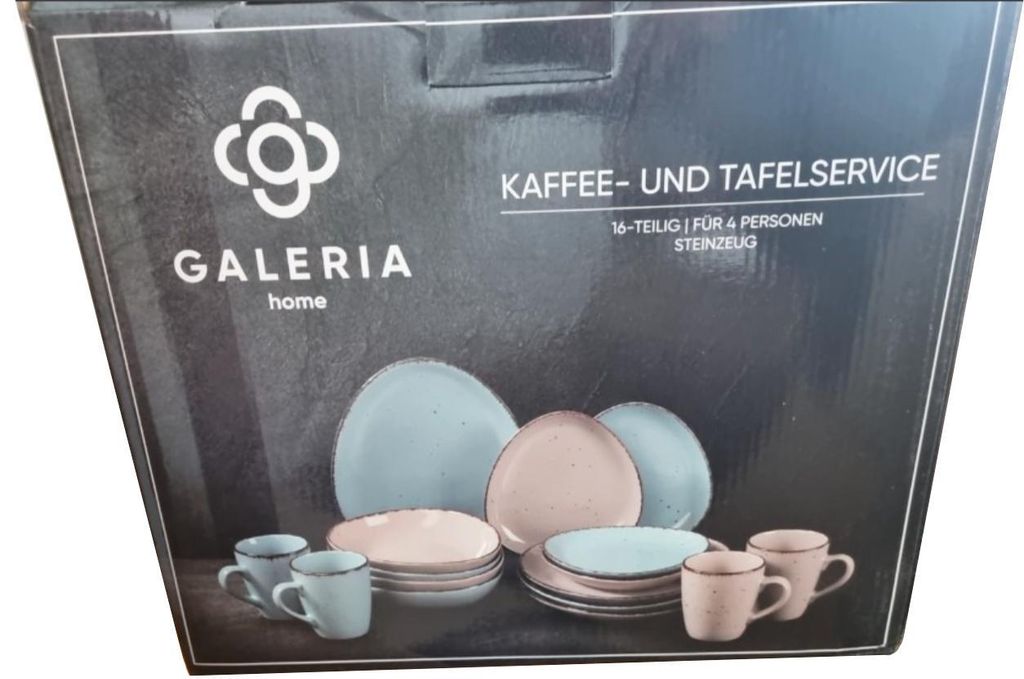 GALERIA Kaffee-u.Tafelservice Naturlook Ovale Form türkis Produktbild 