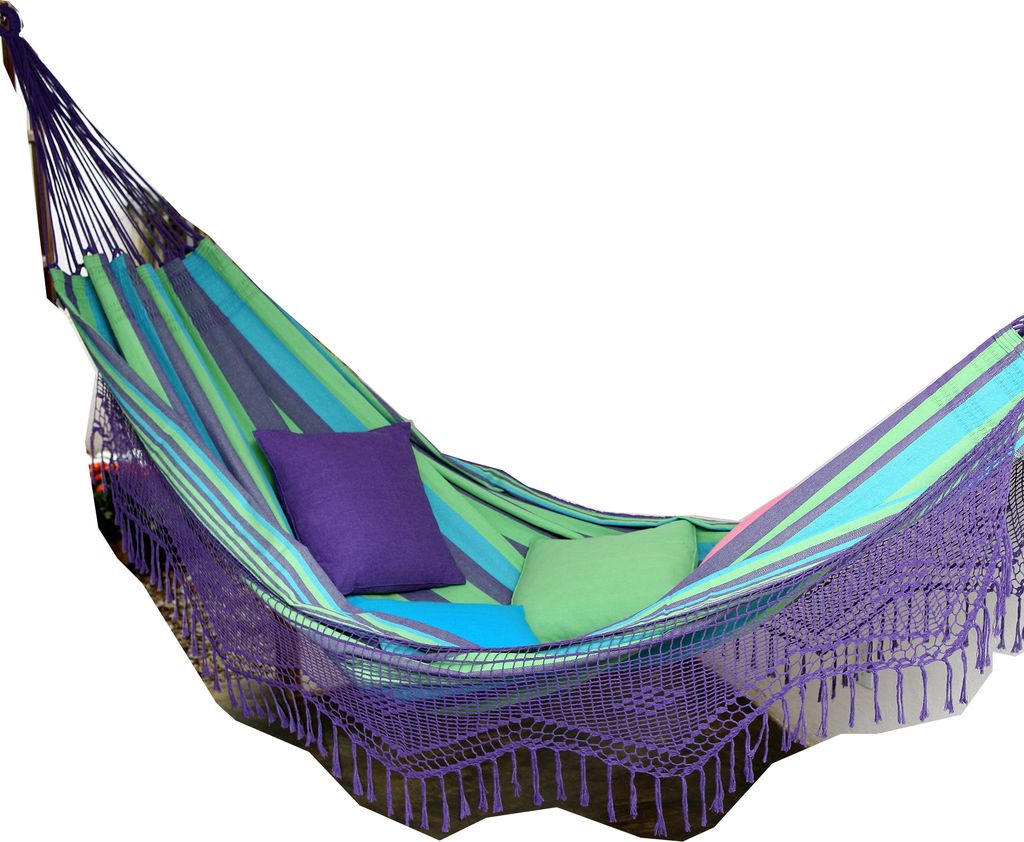 Hängematte Hortensia mit Borte 100% Baumwolle Denana