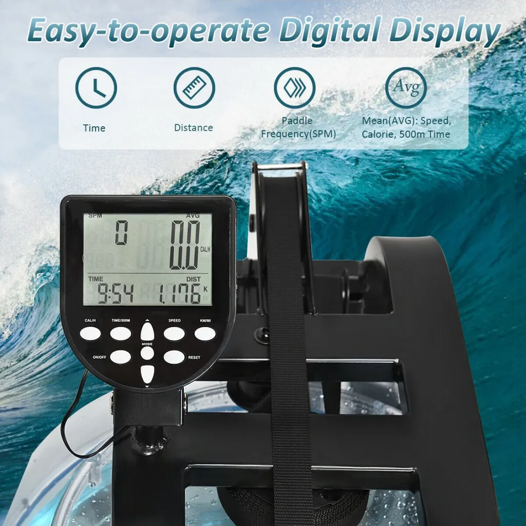 Rameur à Eau CF223 Résistance Ajustable et Écran LCD pour Cardio Training