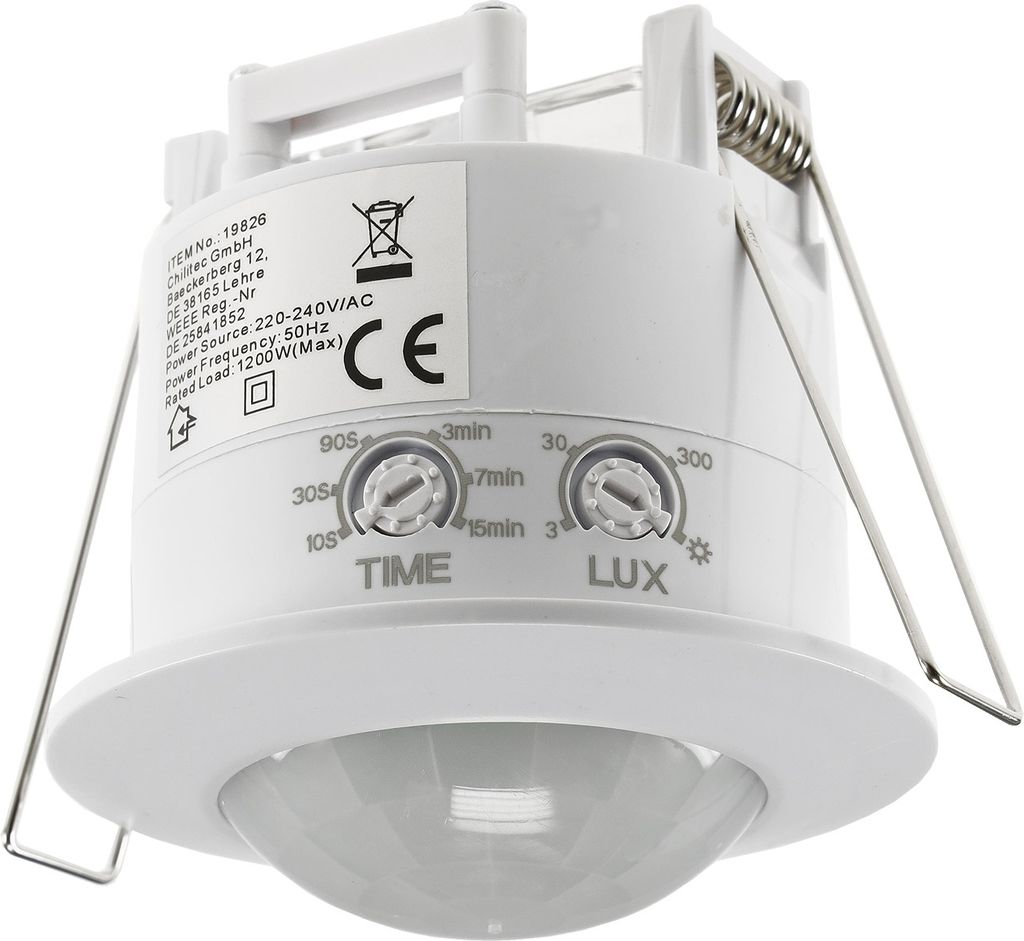 ChiliTec inbouw bewegingsmelder voor plafond, 360°, Productafbeelding 