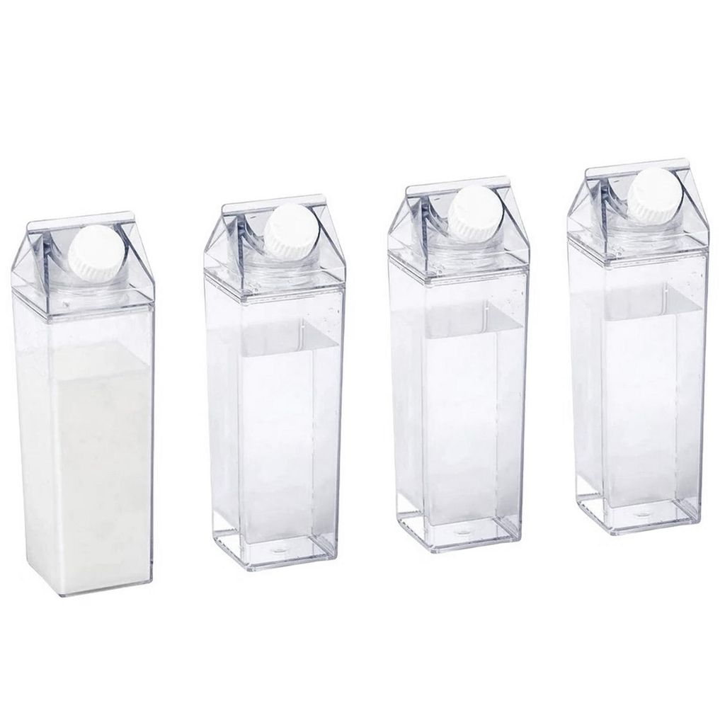 4x Kunststoff Milchflasche 500 ml Transparent Produktbild 