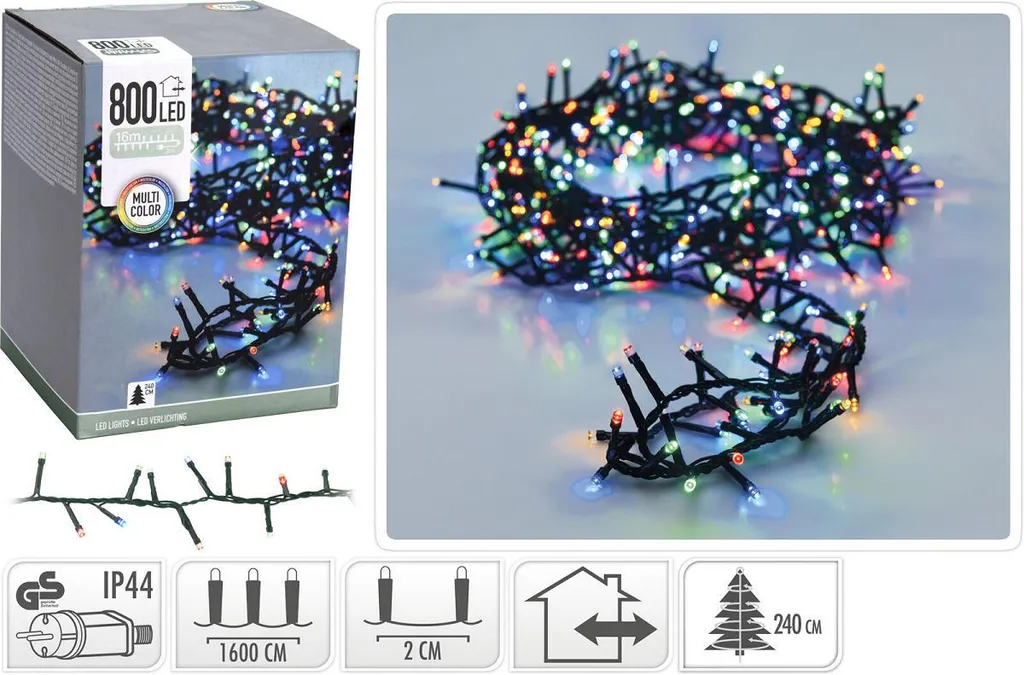 Guirlande Noël 16m 800 LED Multicolore IP44 : Finis les Trous Noirs
