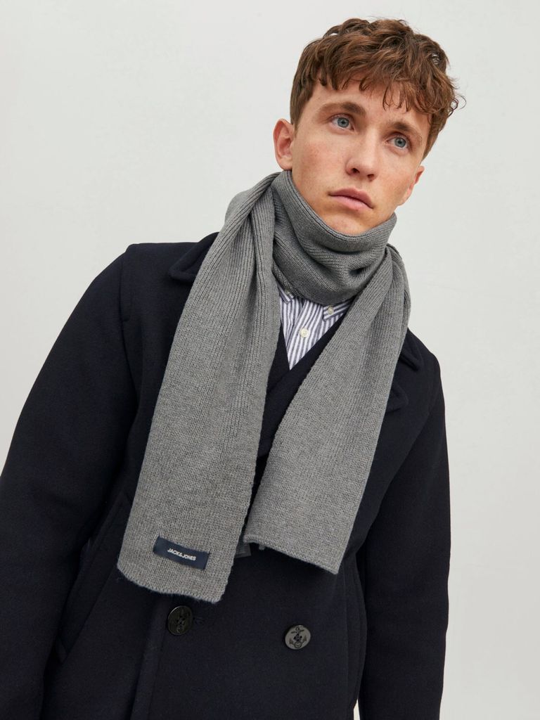 Jack & Jones Strickschal DNA, grey melange Produktbild 
