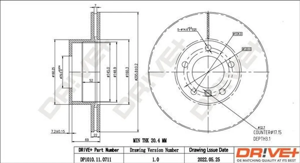 Évitez les Vibrations au Freinage : Disque de Frein BMW E39 OE 1163013
