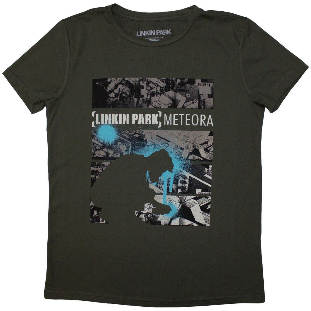 Linkin Park Meteora Drip Collage Green S Damen T-Shirt