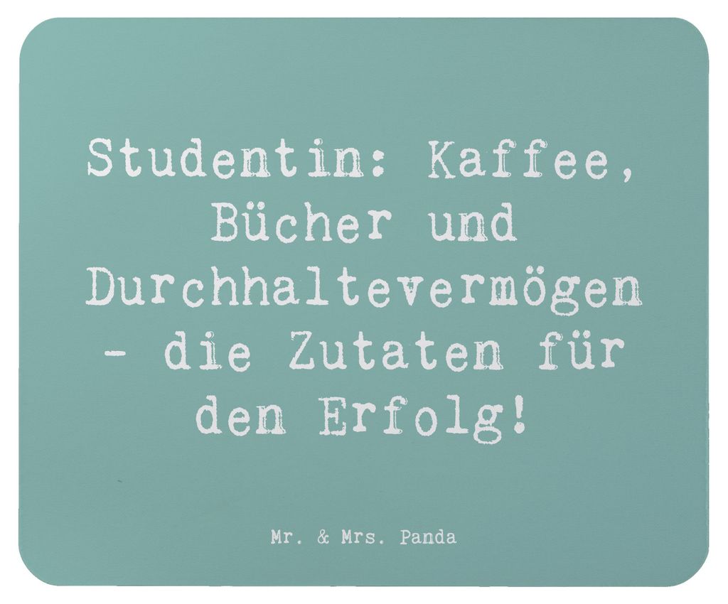 Mr. & Mrs. Panda Mauspad Spruch Studentin Erfolg - Meeresbrise - Geschenk, Freude machen, Mousepad, mausteppich, Berufsgestaltung, personalisierte ...