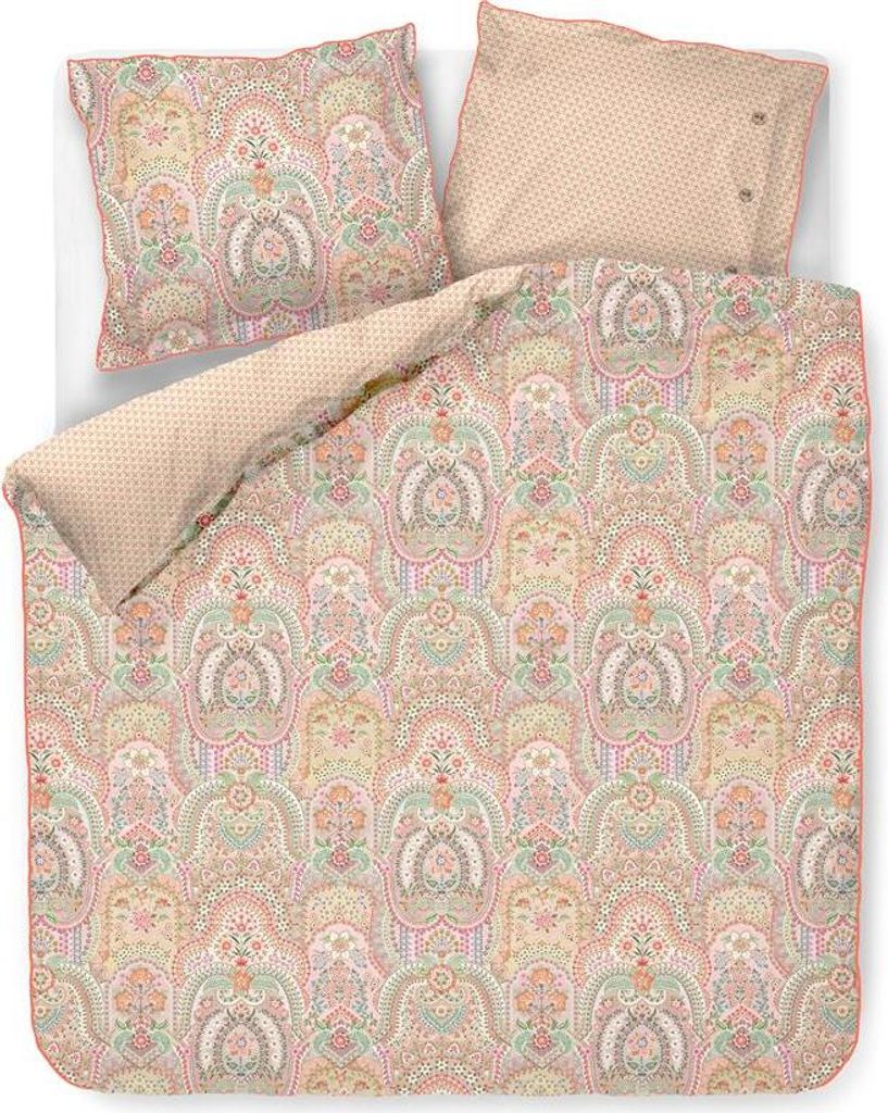 Pip Studio Bettwäsche-Garnitur Jabali Flower Farbe Korallenrot Größe 200x200+2x80x80