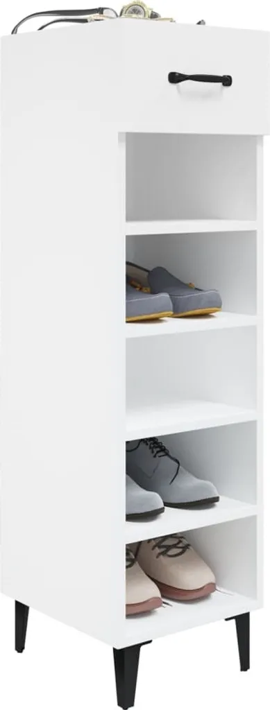 Organizer Scarpe vidaXL Bianco 30x35x105 cm Legno Multistrato - 6