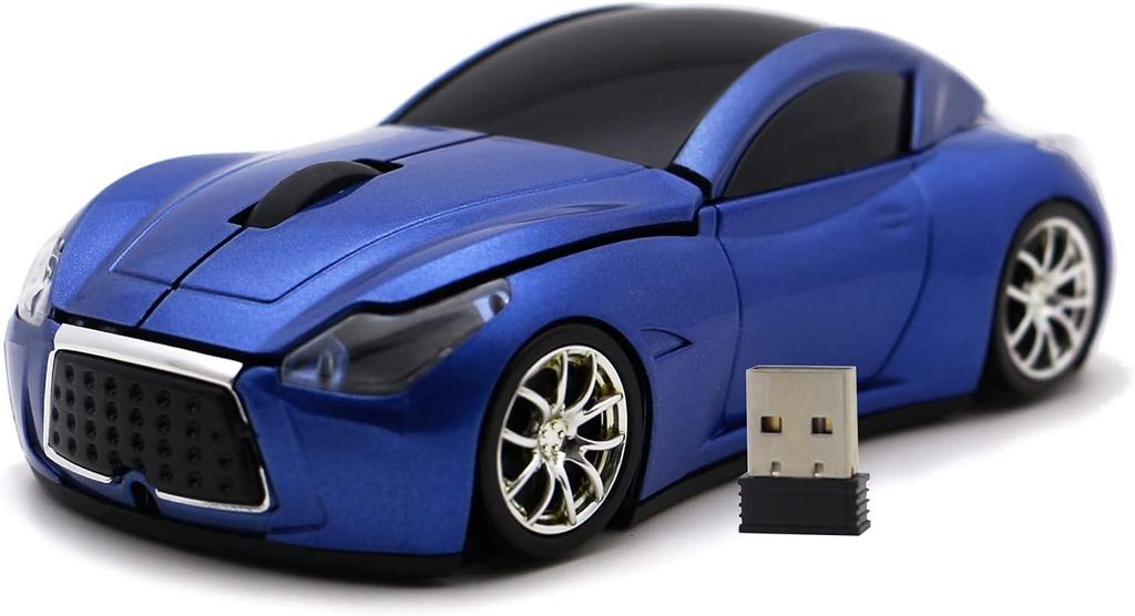 Computermaus USB 2,4 GHz Rennwagen 3D drahtlose Maus optische Mäuse für Windows und Mac Einzigartiges Rennwagen-Design mit LED-Beleuchtung