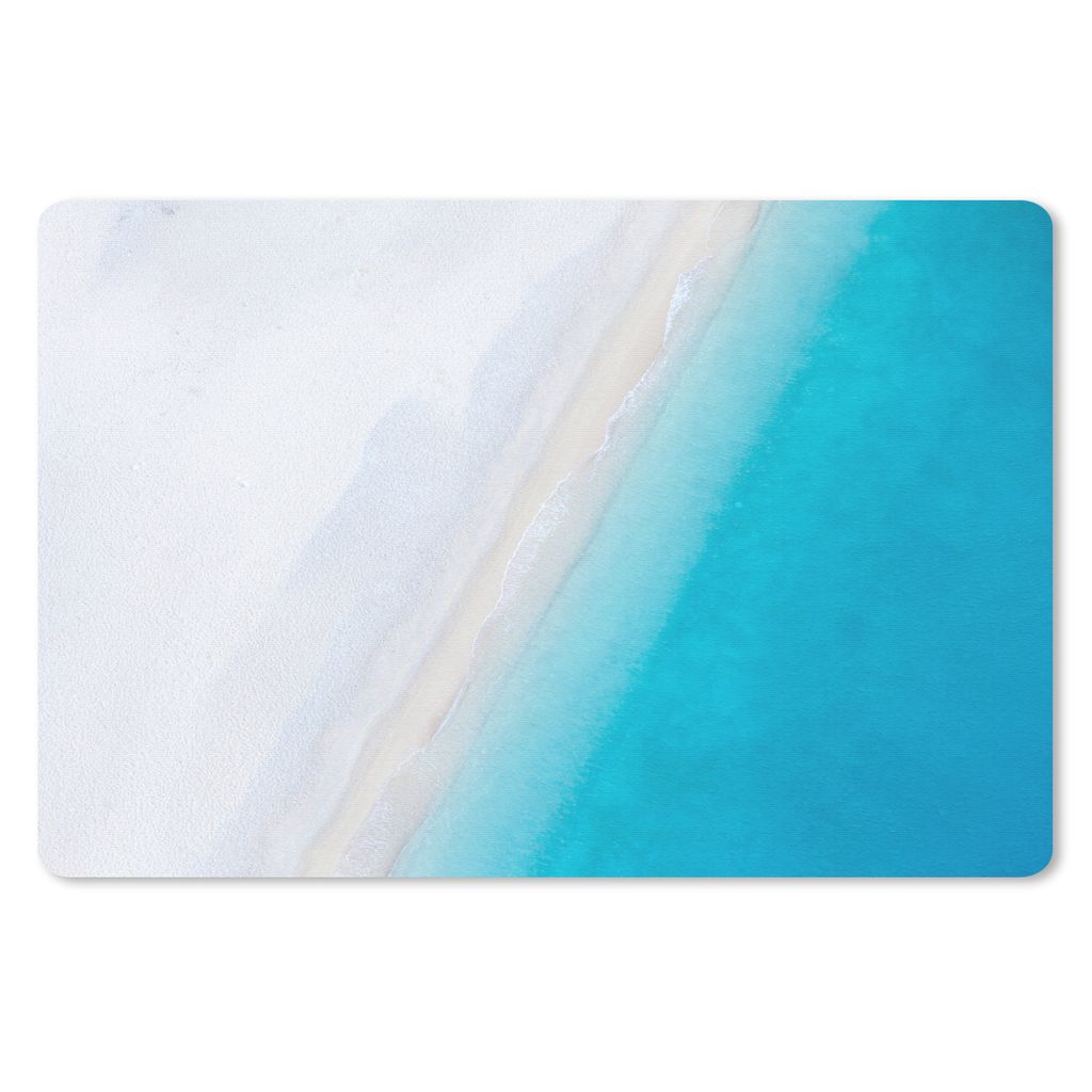 MuchoWow Schreibtischunterlage Strand - Meer - Blau 60x40 cm - XXL Mauspad - Großes Mauspad