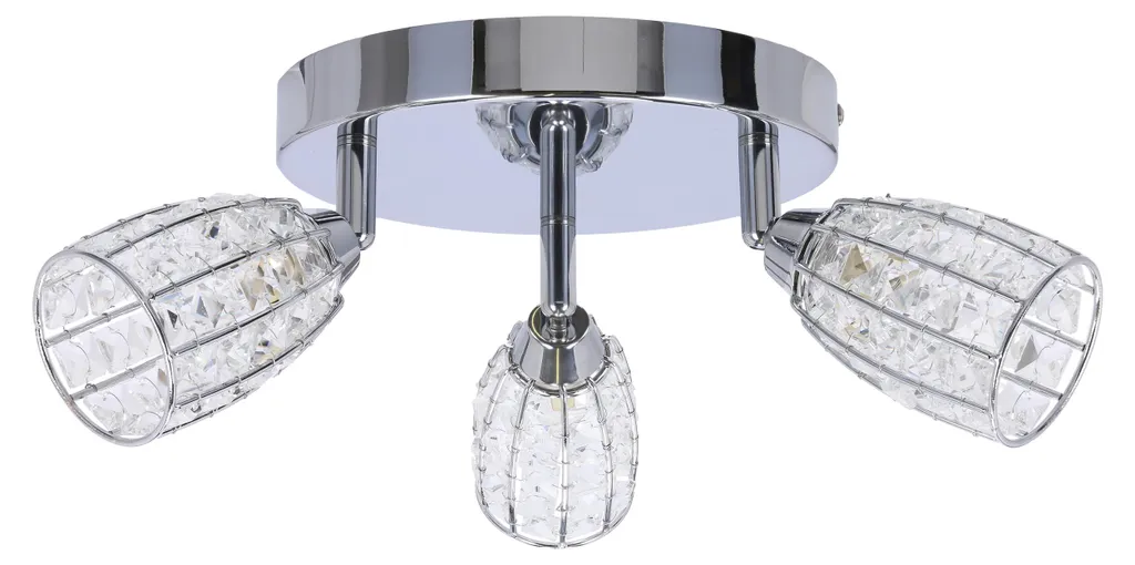 Spot plafonnier moderne SHIBA 3xG9 15W finition chromée et transparent
