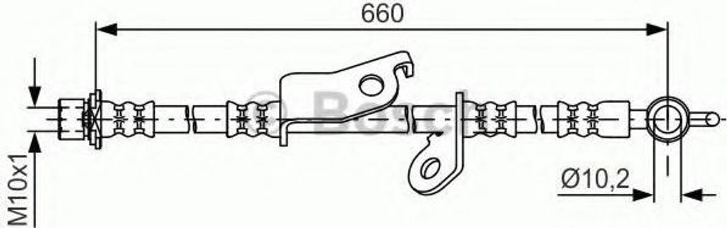 BOSCH 1 987 481 640 Bremsschlauch Vorne Rechts für TOYOTA AURIS (NRE15, ZZE15, ADE15, ZRE15, NDE15) Verso (R2) COROLLA Stufenheck (E15)