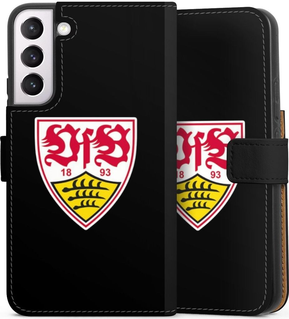 DeinDesign Klapphülle für Samsung Galaxy S22+ Handytasche Lederhülle Tasche Offizielles Lizenzprodukt VfB Stuttgart Wappen