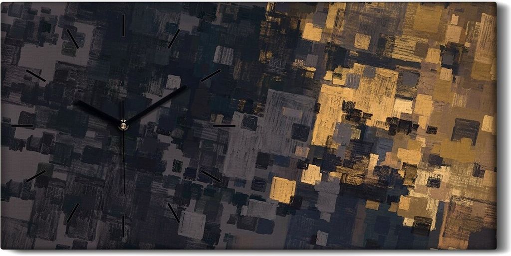 Leinwand Uhr Küche Wohnzimmer Bild Geräuschlos 60x30 Malerei Abstrakte Kunst - schwarze Hände