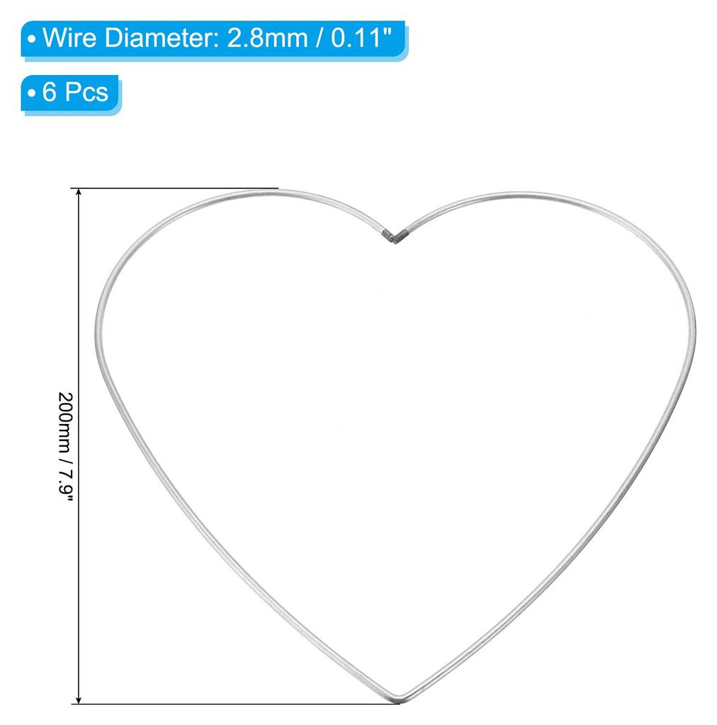Traumf?nger Ringe 6Stk Metall Herz Form Makramee Kranz Blumig Ring Reifen fš¹r Haus Auto Basteln Handwerk Hochzeit Wandbehang Dekorationen Silber