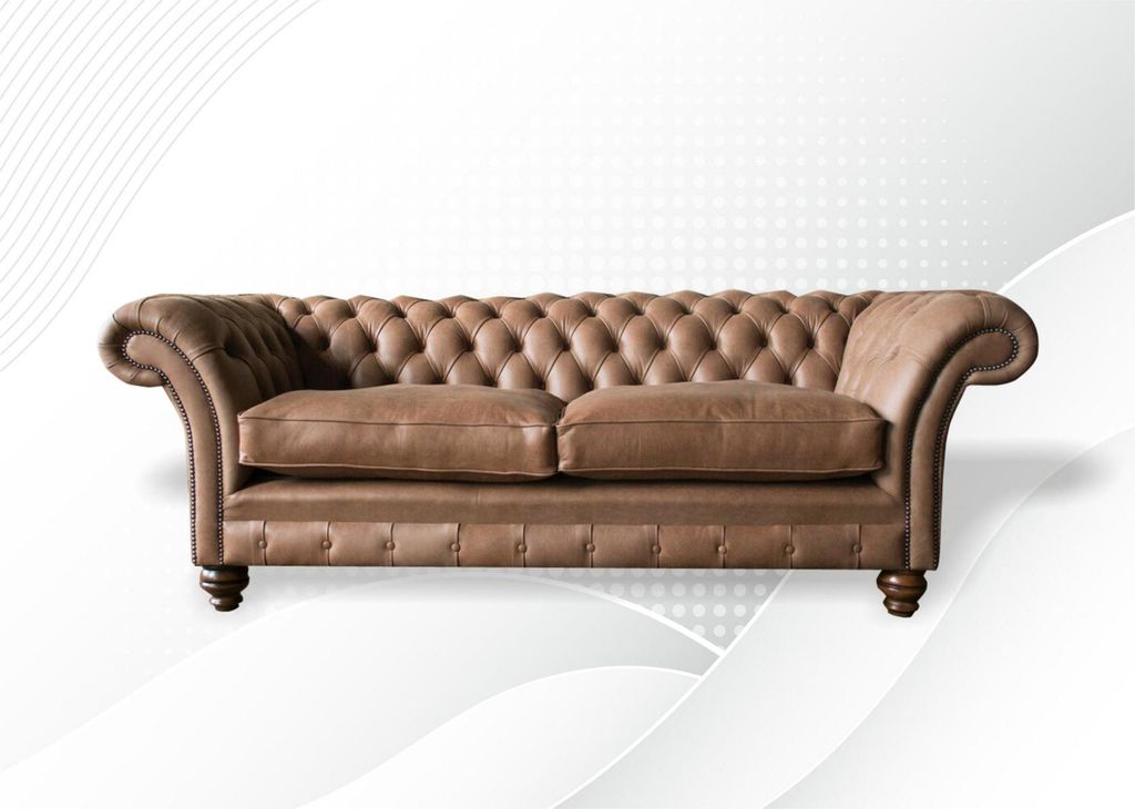 Sofa 3 Sitzer Couch design Chesterfield Sitz Garnitur Leder Textil Polster Neu
