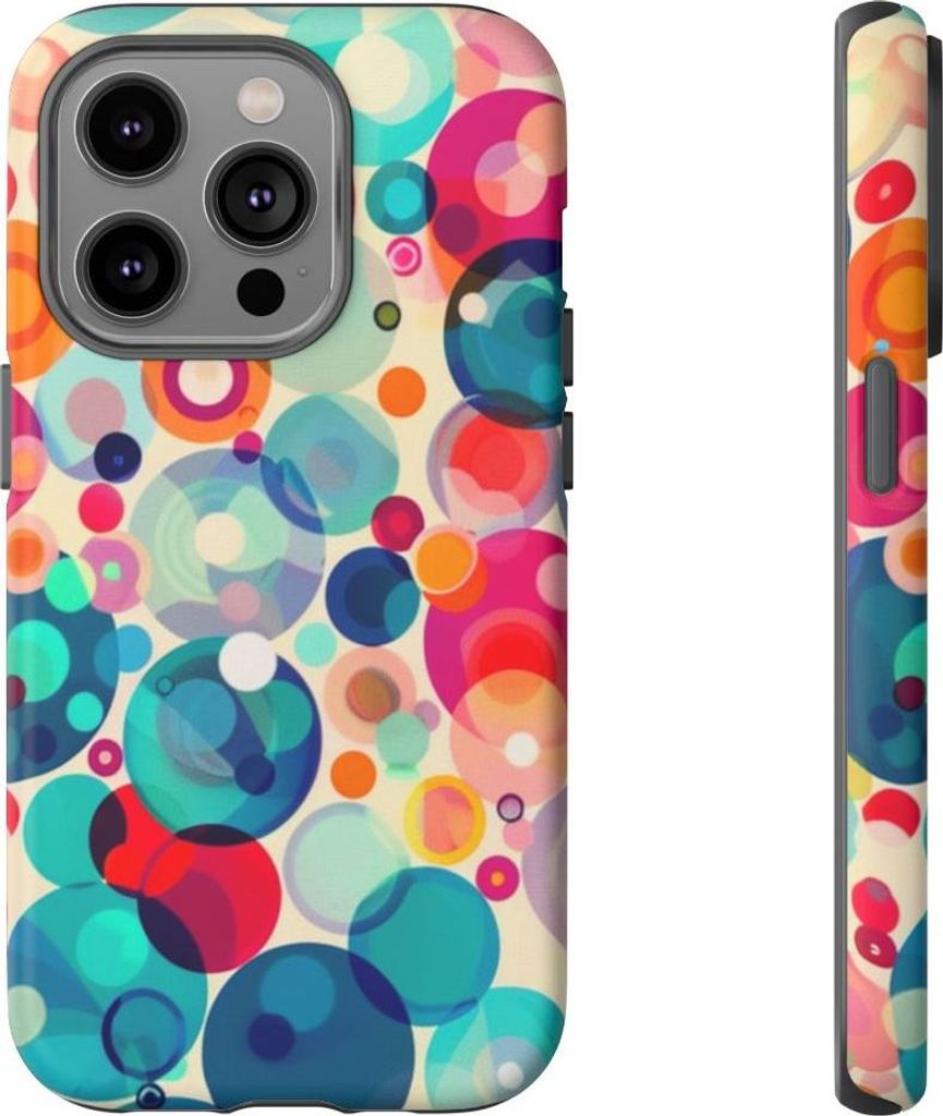 Bunte, überlappende Kreise – Hülle Kompatibel mit iPhone 14 Pro