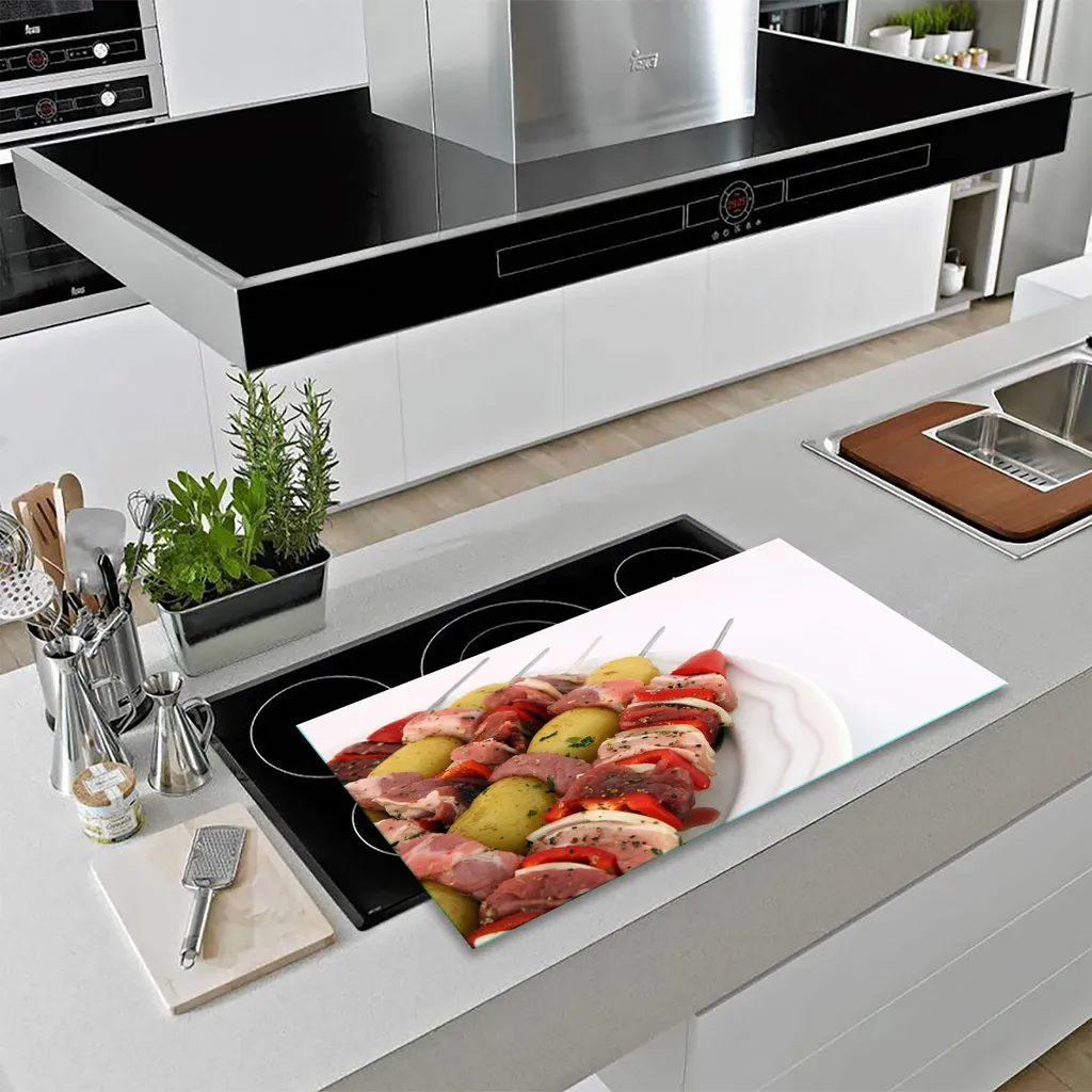 Piastra Vetro 80x52 Food Brown per Piano Cottura | Protezione Totale - 12