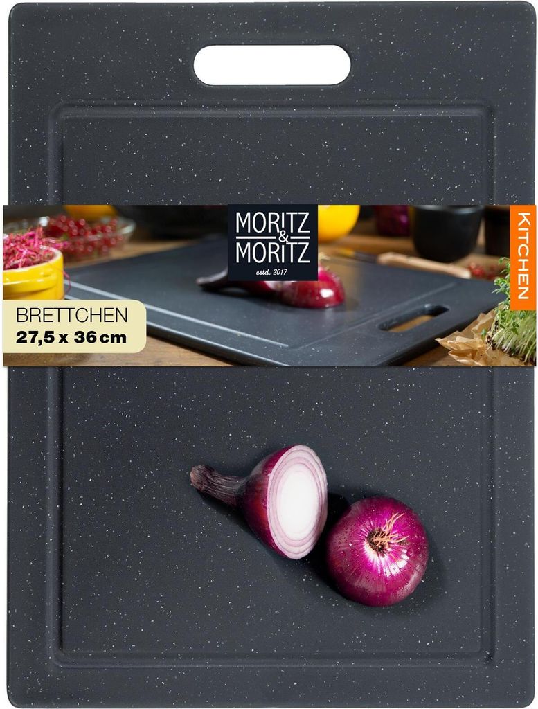 A product image showing a cutting board with an onion on it, and a smaller image of a cutting board with ingredients.