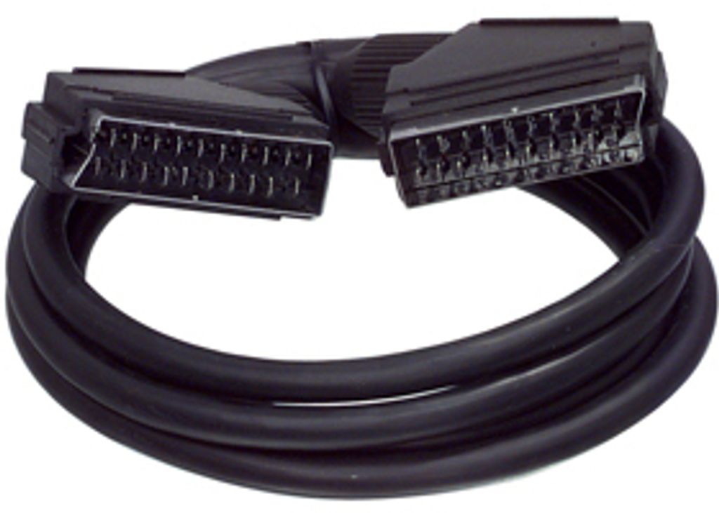 Valueline SCART 03LC/5, 5 m, SCART (21-pin), SCART (21-pin), Nickel, Schwarz, Männlich/Männlich