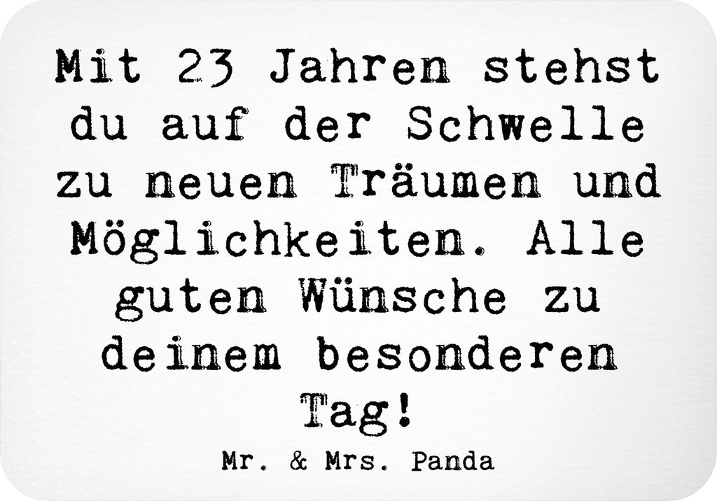 Mr. & Mrs. Panda Kühlschrankmagnet Spruch 23. Geburtstag - Weiß - Geschenk, Magie, Happy Birthday, Notizhalter, Geburtstagswünsche, besonderer T...