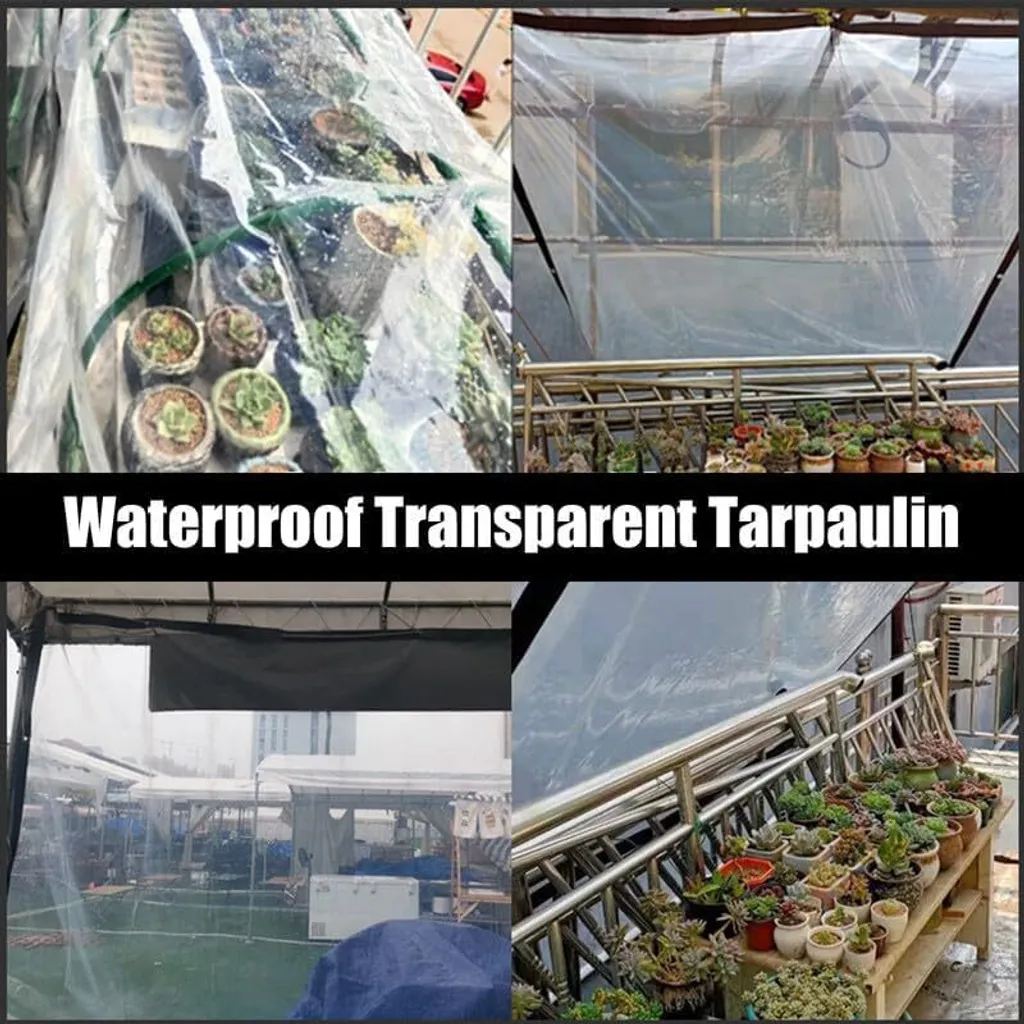 Bâche transparente étanche avec œillets 2mx4m pour jardin et balcon - 9