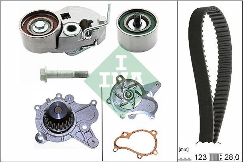 Pompe à eau et kit de courroie dentée pour moteurs Hyundai Kia