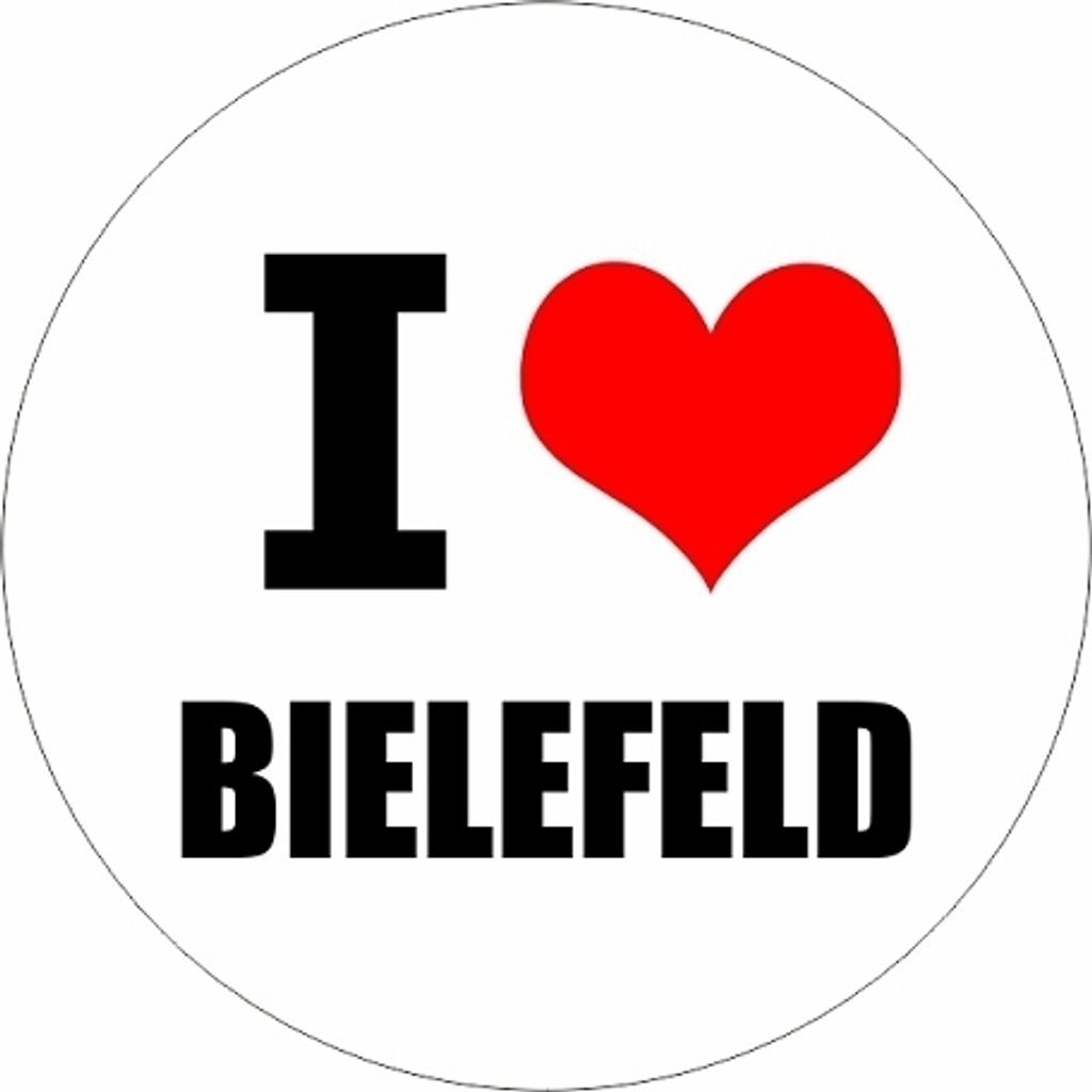 Kiwistar - Autoaufkleber - 5x5 cm - außen klebend - I love Bielefeld für Auto, Laptop, Fahrrad, LKW, Motorrad Aufkleber mehrfarbig JDM Decal Stic...