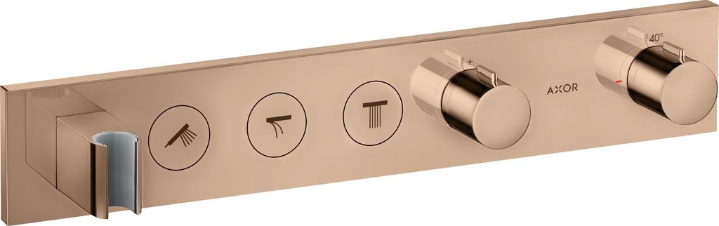 AXOR ShowerSolutions Thermostatmodul Select 530/90 Unterputz für 3 Verbraucher Polished Red Gold, 18356300